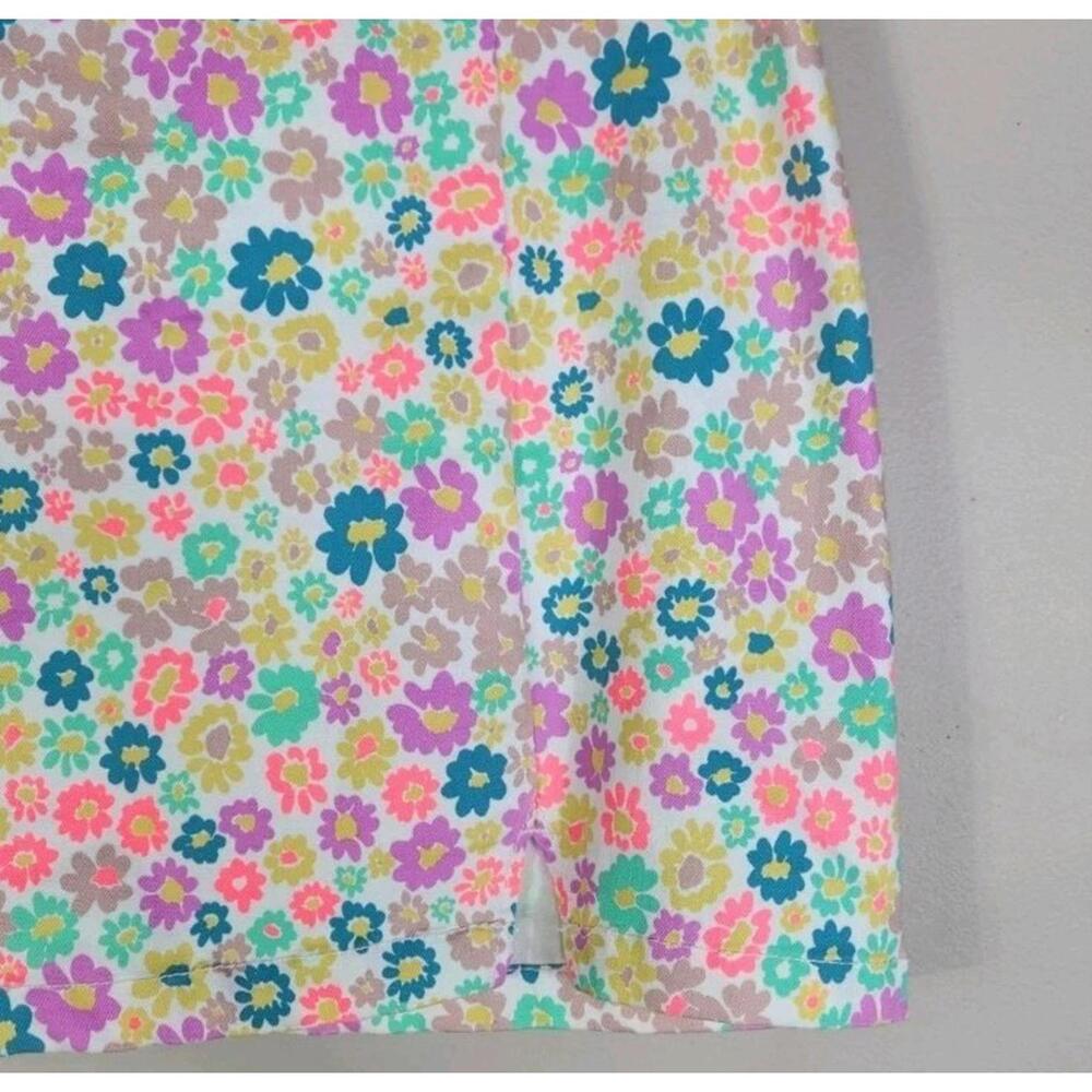 Wild Fable Colorful Floral Spring Easter Mini Skirt Front Slit Size 6 - Picture 3 of 5